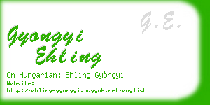 gyongyi ehling business card