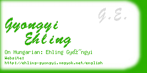 gyongyi ehling business card